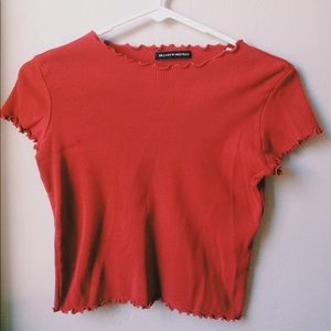 A Brandy Melville red ribbed tee shirt! :)